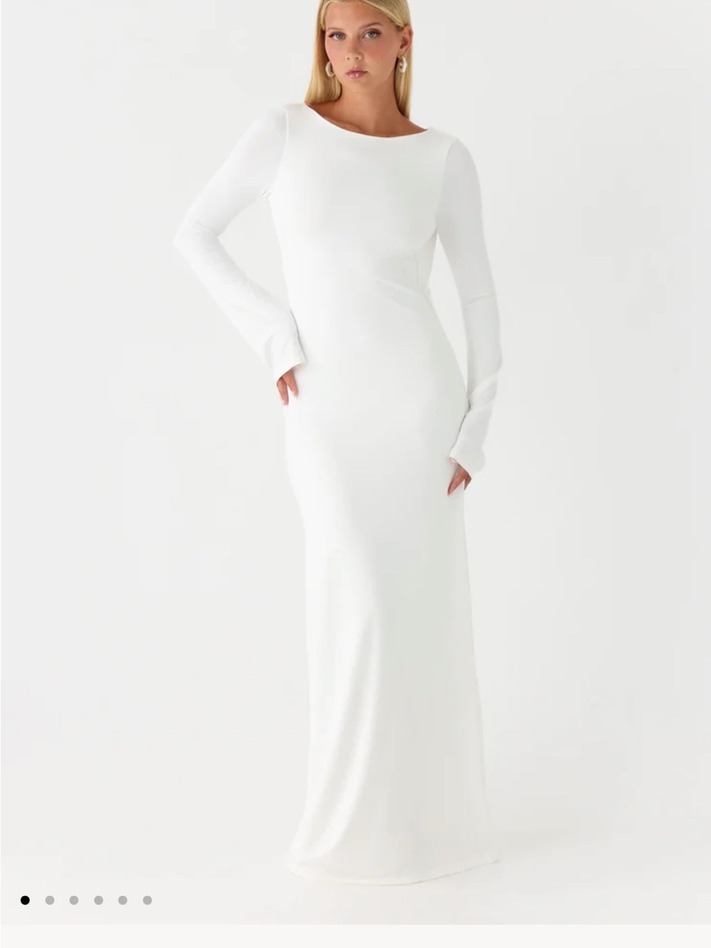 Peppermayo White Long Sleeve Maxi Wedding Dress